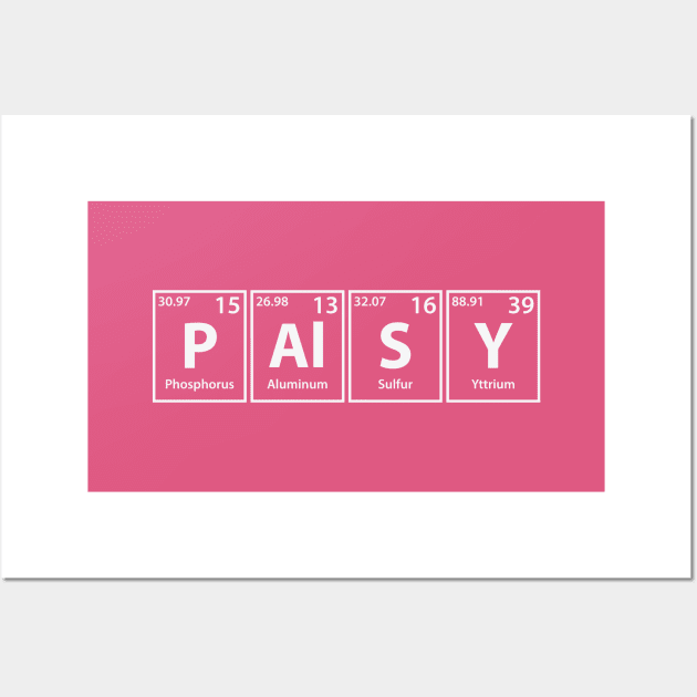 Palsy (P-Al-S-Y) Periodic Elements Spelling Wall Art by cerebrands